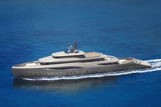 thema Losjes Hoe The Ottantacinque an 85 m superyacht with its two symmetrical adjustable  swimming pools