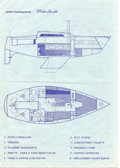 Voilier jeanneau poker dinette 1975